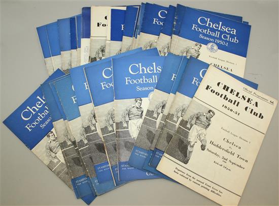 Forty-one 1950 Chelsea Football Club programmes